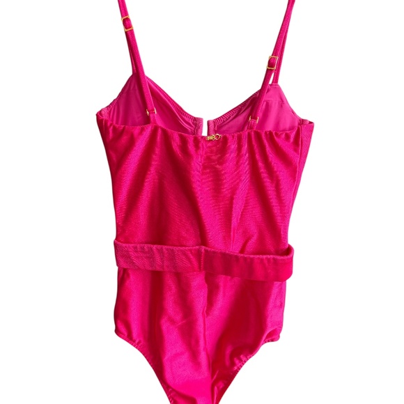 PATBO Women's Starfish Belted One-Piece Swimsuit Cerise XS NWT - Picture 6 of 9
